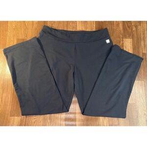 Lands End Womens XL Tall Gray Active Straight Leg Pants Stretch Pockets V3446